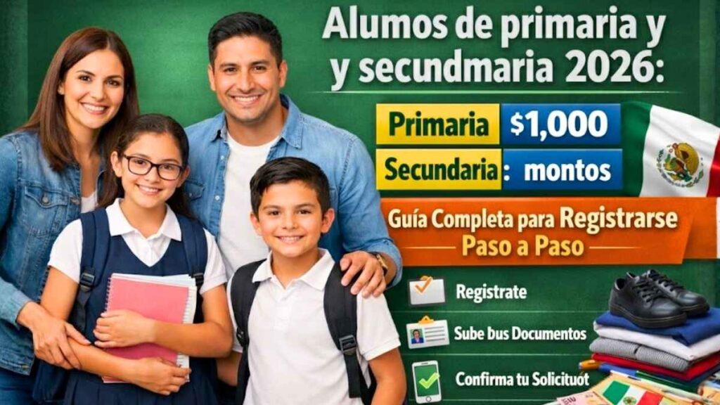 Alumnos de primaria y secundaria 2026 montos de la beca de útiles y uniformes