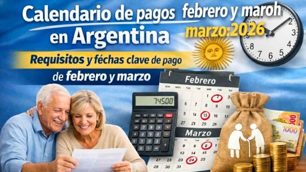 Calendario de pagos febrero y marzo 2026 plan de pensiones en Argentina explicado fácil
